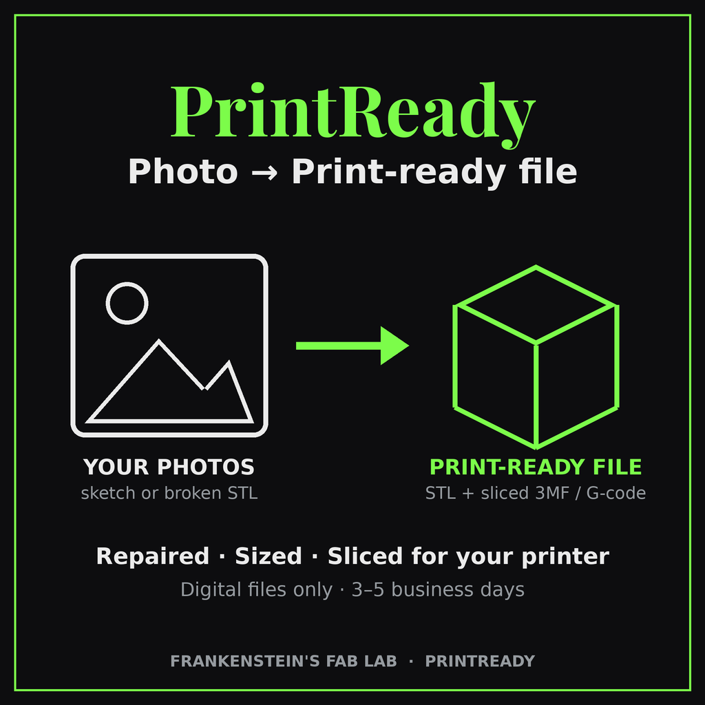 PrintReady – Photo or Broken STL to Print-Ready 3D File, Sliced for Your Printer