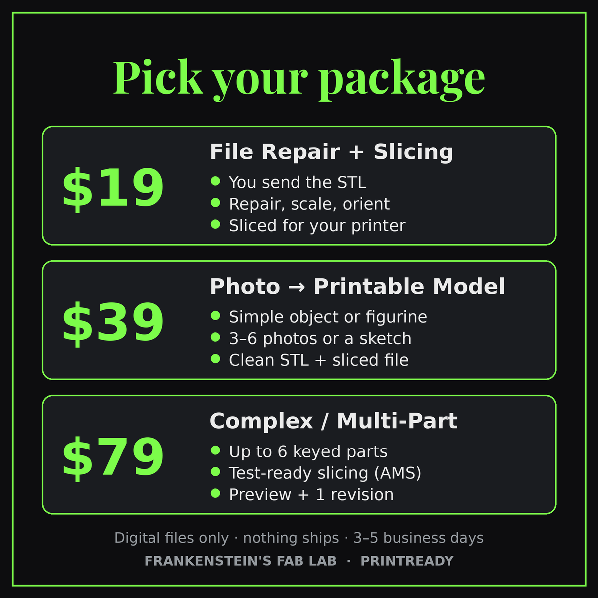 PrintReady – Photo or Broken STL to Print-Ready 3D File, Sliced for Your Printer