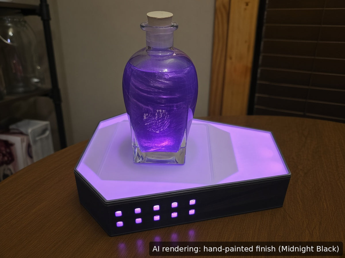 Living Potion Coffin – Glowing RGB Potion Display with Magnetic Stir Plate