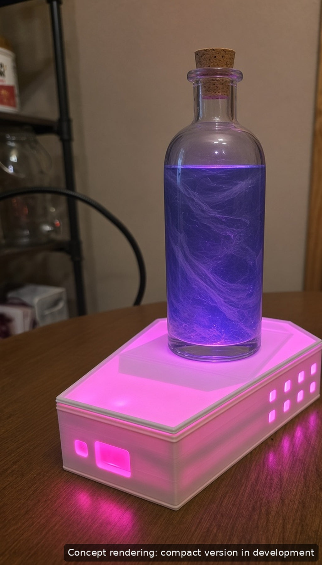 Living Potion Coffin – Glowing RGB Potion Display with Magnetic Stir Plate