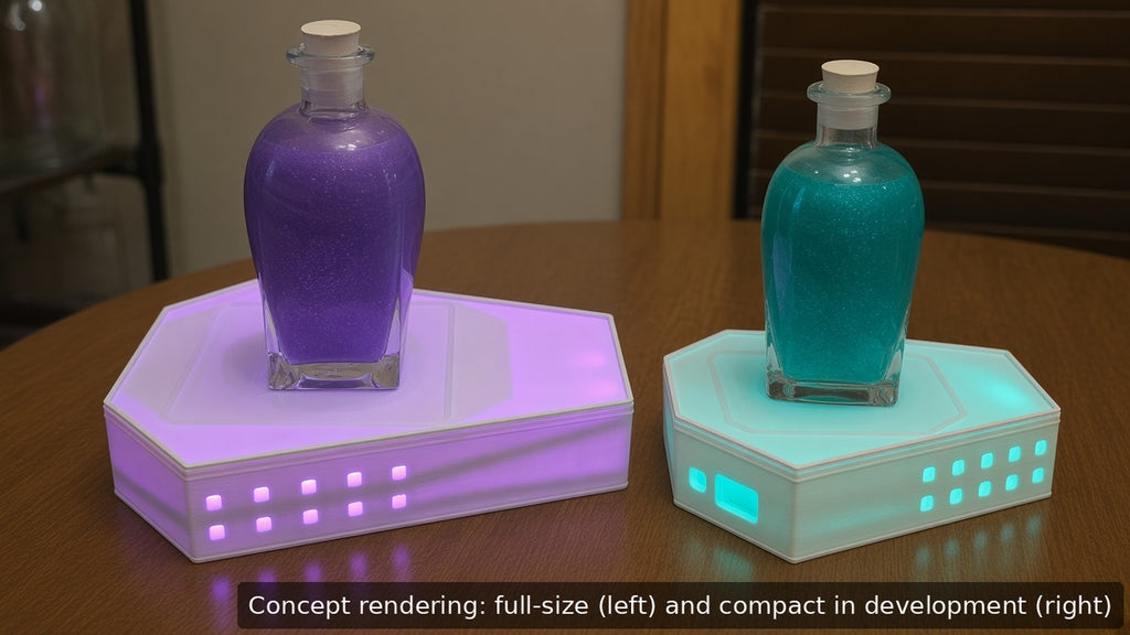 Living Potion Coffin – Glowing RGB Potion Display with Magnetic Stir Plate